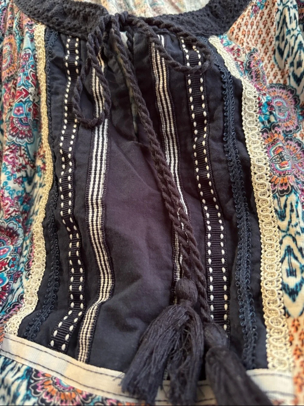 RXB Navy, Pink & Blue Sleeveless Printed Tunic‎